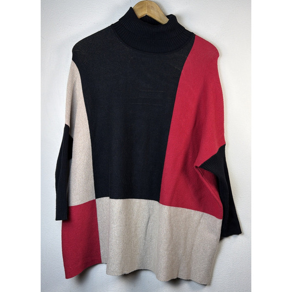 Chico's Sweaters - Chico's Women's large XL rayon blend color block sweater chicos turtleneck